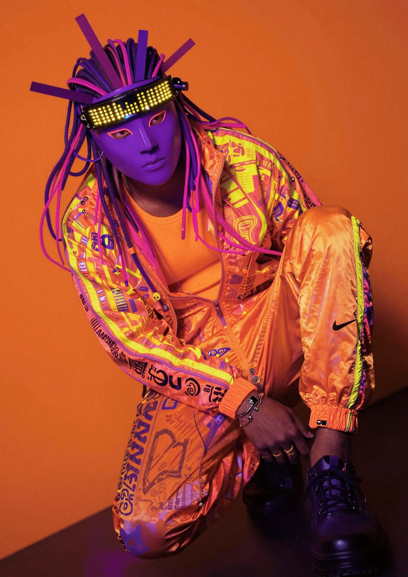 nike postfashion character neon vibrant streetwear futuristic orange — SILICAVISION