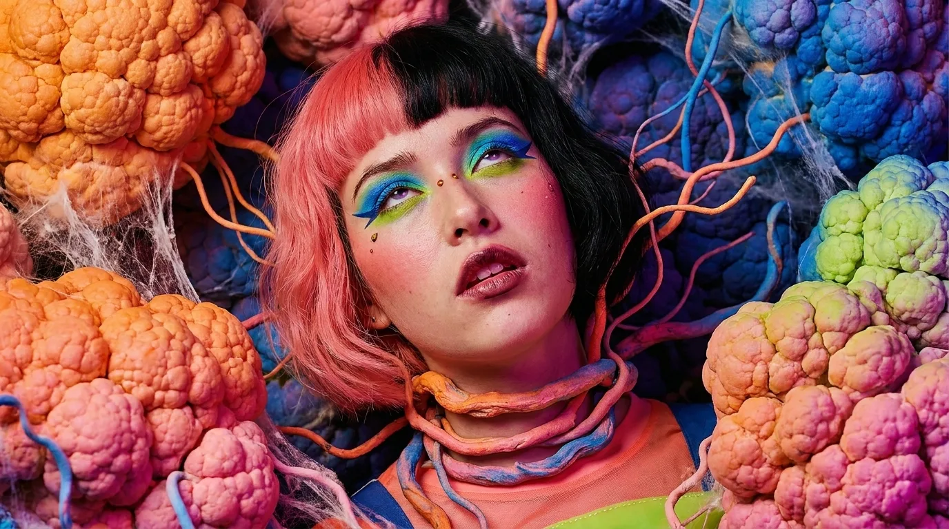 second skin futuristic cyberpunk neon vibrant organic avant garde — SILICAVISION