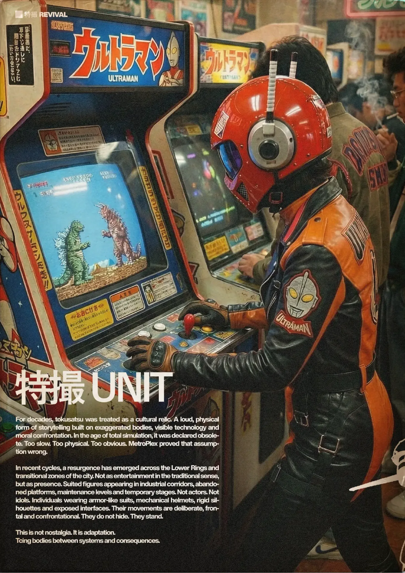 silicavision magazine metroplex 14 ultraman arcade helmet leather orange retro
