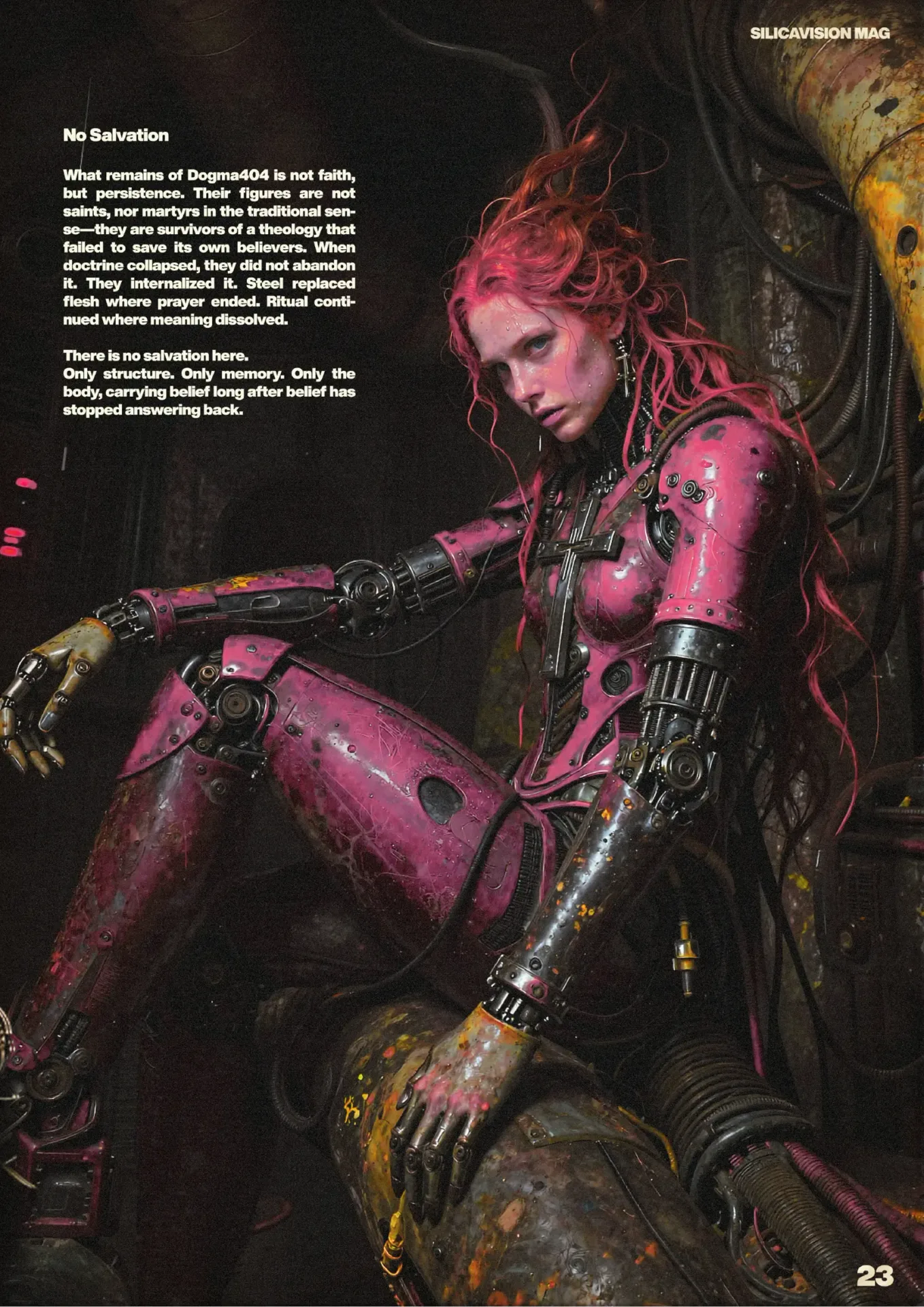 silicavision magazine metroplex 23 cyborg pink cyberpunk dystopian futuristic mechanical