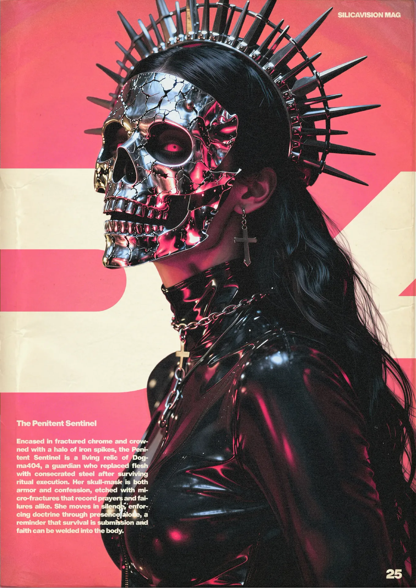 silicavision magazine metroplex 25 skullmask chrome spikes gothic black red