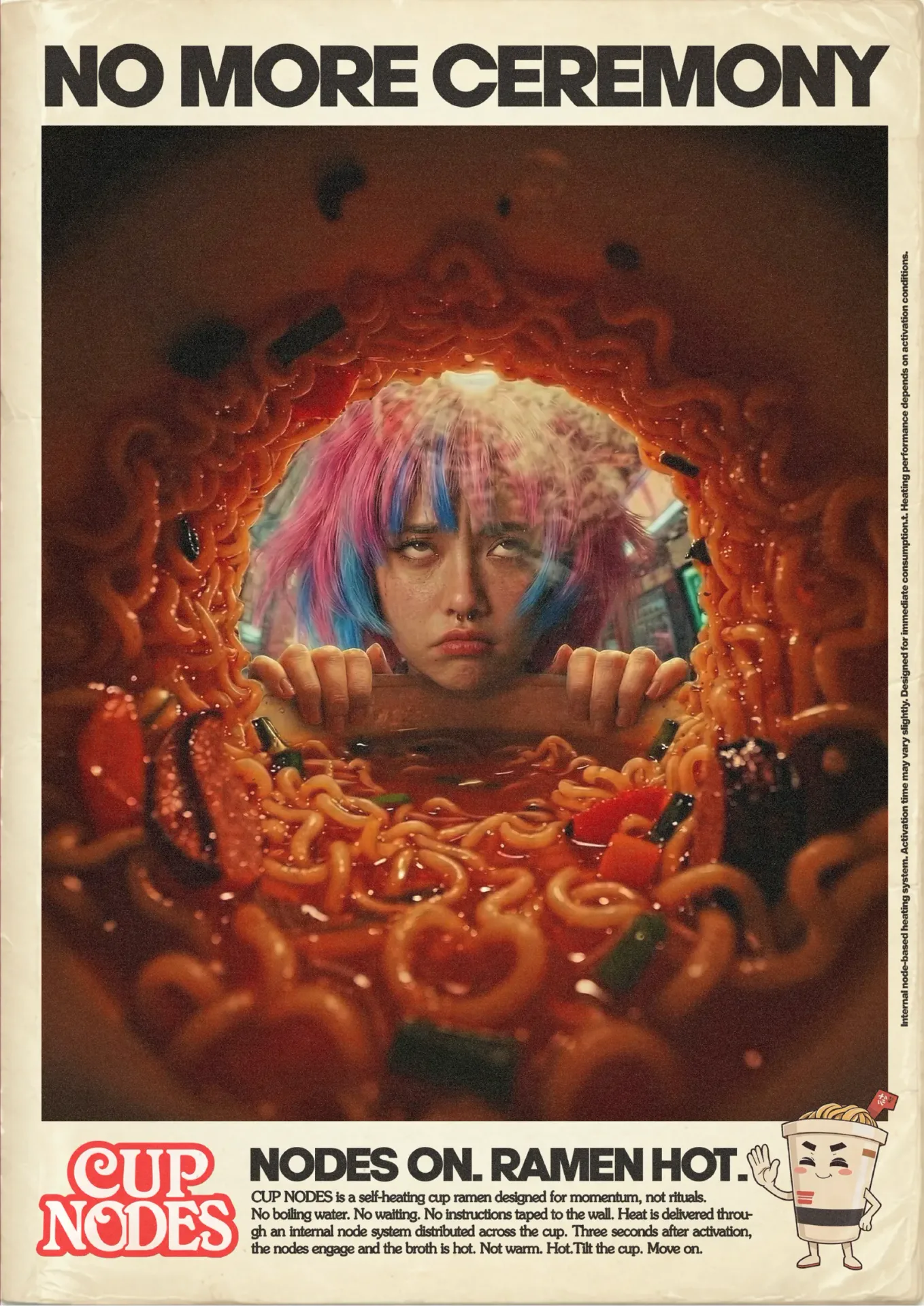 silicavision magazine metroplex 27 cup noodles ramen mirror reflection colorful wig