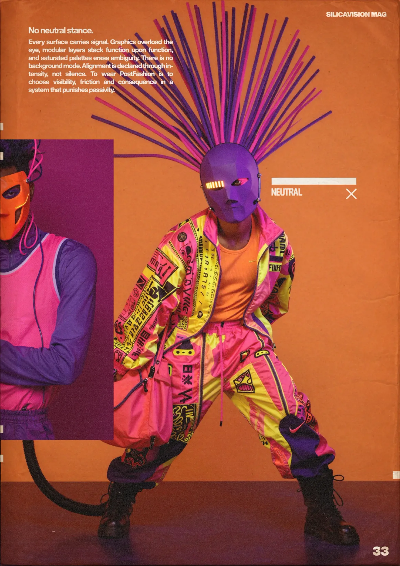 silicavision magazine metroplex 33 punk cyberpunk futuristic vibrant neon fashion orange