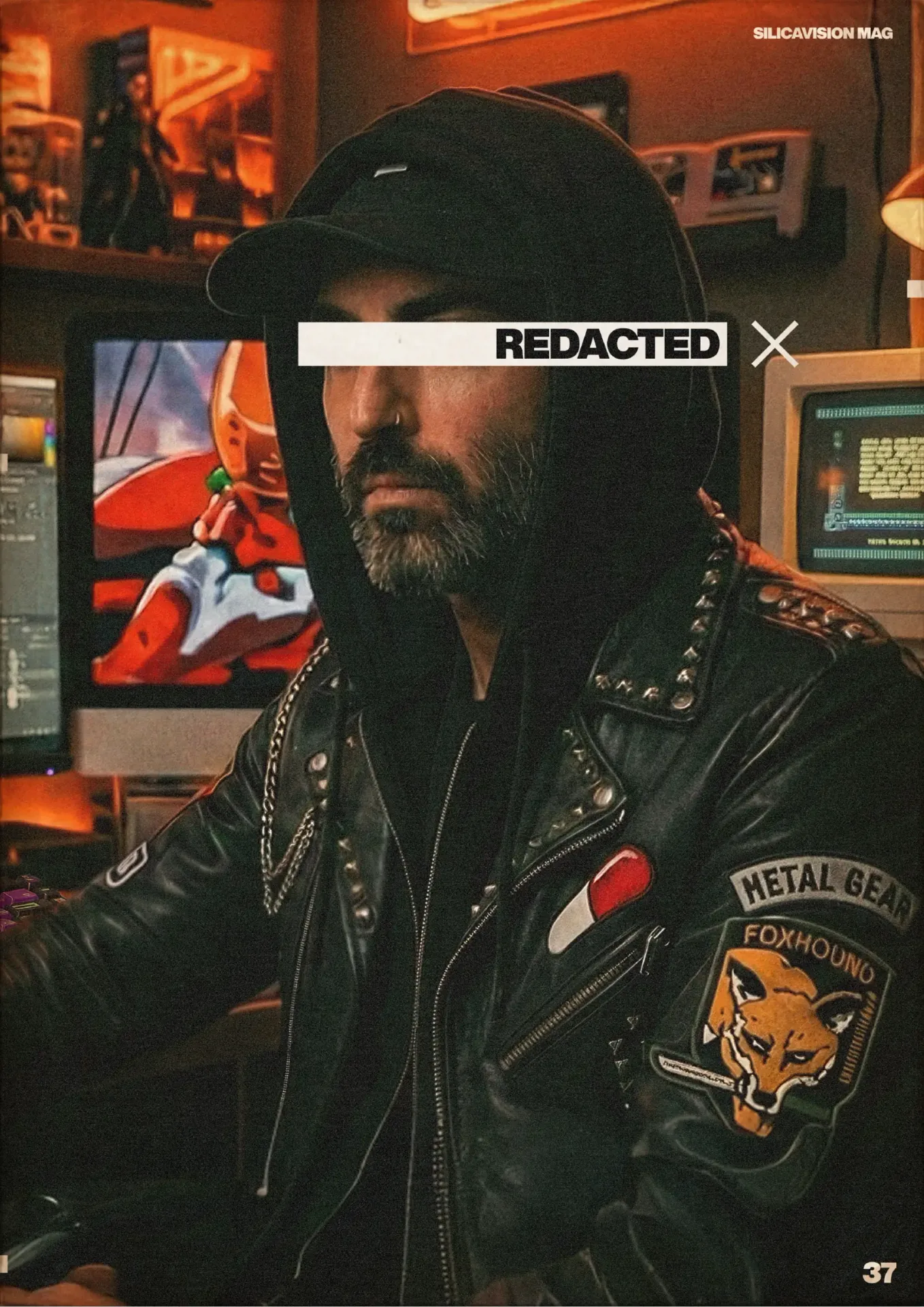 silicavision magazine metroplex 37 hoodie leather jacket foxhound metal gear cyberpunk