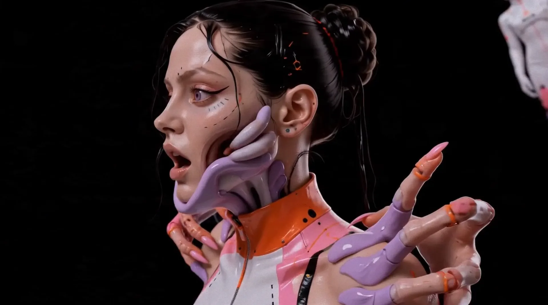 snts infamous reality fashion character surrealism purple pink orange black — SILICAVISION